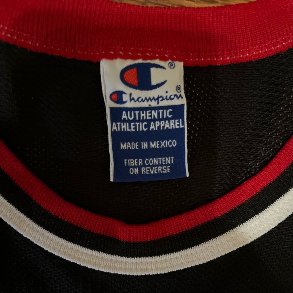 🔥 VINTAGE CHAMPION CHICAGO BULLS BLACK MICHAEL JORDAN JERSEY SIZE YOUTH XL 18-20 - Picture 4 of 6
